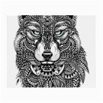 Intricate elegant wolf head illustration Small Glasses Cloth (2-Side) Back