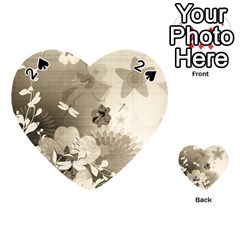 Vintage, Wonderful Flowers With Dragonflies Playing Cards 54 (heart) 
