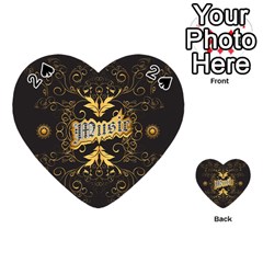 Music The Word With Wonderful Decorative Floral Elements In Gold Playing Cards 54 (heart) 