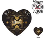 Music The Word With Wonderful Decorative Floral Elements In Gold Playing Cards 54 (Heart)  Front - Spade9