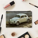 Classic Beetle Car Parked On Street Cosmetic Bag (Medium)  Back