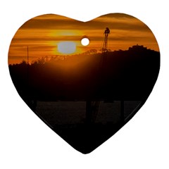 Aerial View Sunset Scene Of Montevideo Uruguay Ornament (heart)  by dflcprints