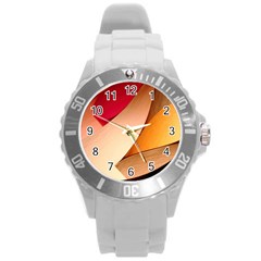 Pretty Abstract Art Round Plastic Sport Watch (l)