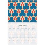 Orange shapes on a blue background 18 month calendar Jun 2023