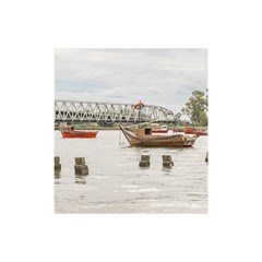 Boats At Santa Lucia River In Montevideo Uruguay Shower Curtain 48  X 72  (small)  by dflcprints