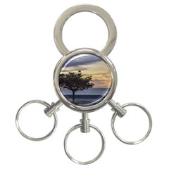 Sunset Scene At Boardwalk In Montevideo Uruguay 3-ring Key Chains by dflcprints