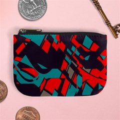 Red Blue Pieces 	mini Coin Purse