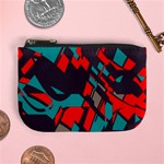 Red blue pieces 	Mini Coin Purse Front