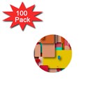 Rounded Rectangles 1  Mini Buttons (100 pack)  Front