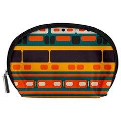 Rectangles In Retro Colors Texture Accessory Pouch by LalyLauraFLM