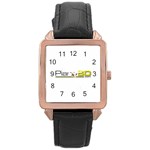 Logo Med Rose Gold Leather Watch 