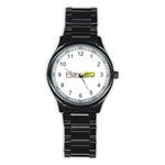 Logo Med Stainless Steel Round Watch