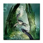 Awesome Seadraon In A Fantasy World With Bubbles Tile Coasters Front