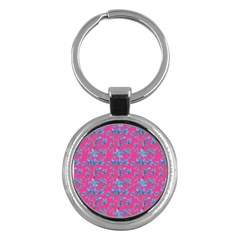 Floral Collage Revival Key Chains (round)  by dflcprints