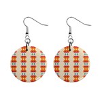 Triangles tribal pattern              			1  Button Earrings Front