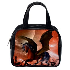 Wonderful Dark Unicorn In The Night Classic Handbags (one Side) by FantasyWorld7