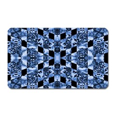 Indigo Check Ornate Print Magnet (rectangular)