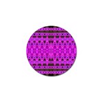 Bright Pink Black Geometric Pattern Golf Ball Marker (4 pack) Front