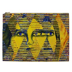 Conundrum Ii, Abstract Golden & Sapphire Goddess Cosmetic Bag (xxl)  by DianeClancy