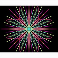 Pink Turquoise Black Star Kaleidoscope Flower Mandala Art Collage 8  X 10 