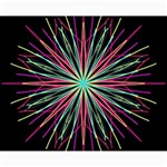 Pink Turquoise Black Star Kaleidoscope Flower Mandala Art Collage 8  x 10  10 x8  Print - 3