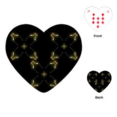 Festive Black Golden Lights  Playing Cards (heart) 