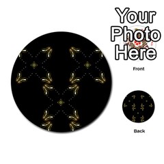 Festive Black Golden Lights  Multi-purpose Cards (round) 