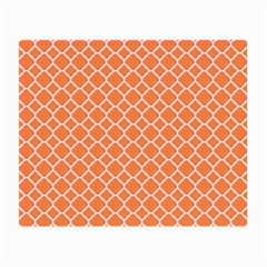 Tangerine Orange Quatrefoil Pattern Small Glasses Cloth (2 Sides)