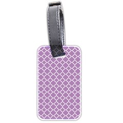 Lilac Purple Quatrefoil Pattern Luggage Tag (two Sides)