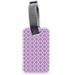Lilac purple quatrefoil pattern Luggage Tag (two sides) Back