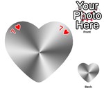 Shiny Metallic Silver Playing Cards 54 (Heart)  Front - Heart7