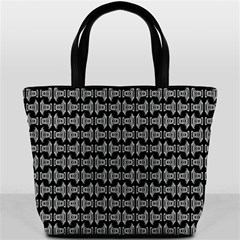 Black White Tiki Pattern Bucket Bags