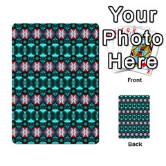 Fancy Teal Red Pattern Multi-purpose Cards (rectangle) 