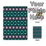 Fancy Teal Red Pattern Multi-purpose Cards (Rectangle)  Back 35