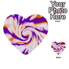 Tie Dye Purple Orange Abstract Swirl Multi-purpose Cards (heart) 