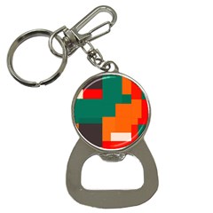 Rectangles And Squares  In Retro Colors                                                                   			bottle Opener Key Chain by LalyLauraFLM