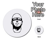 Baldhead Hero Comic Illustration Multi-purpose Cards (Round)  Back 35