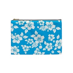 Light Blue Hawaiian Cosmetic Bag (medium)  by AlohaStore