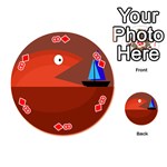 Red monster fish Playing Cards 54 (Round)  Front - Diamond8