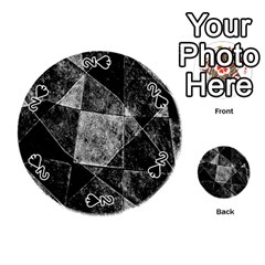 Dark Geometric Grunge Pattern Print Playing Cards 54 (round) 