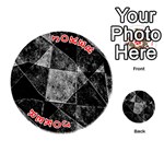 Dark Geometric Grunge Pattern Print Playing Cards 54 (Round)  Front - Joker2