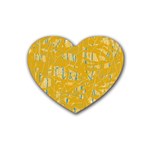 Yellow pattern Rubber Coaster (Heart)  Front