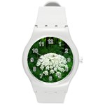 Beetle And Flower Round Plastic Sport Watch (M) Front