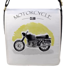 Vintage Watercolor Motorcycle Flap Messenger Bag (s) by TastefulDesigns