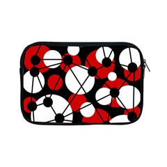Red, Black And White Pattern Apple Ipad Mini Zipper Cases by Valentinaart