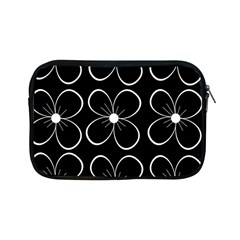 Black And White Floral Pattern Apple Ipad Mini Zipper Cases by Valentinaart