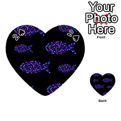 Purple Fishes Pattern Playing Cards 54 (heart) 