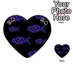 Purple fishes pattern Playing Cards 54 (Heart)  Front - SpadeK