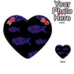 Purple fishes pattern Playing Cards 54 (Heart)  Front - Heart10