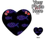 Purple fishes pattern Playing Cards 54 (Heart)  Front - HeartQ